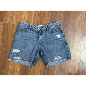 Abercrombie Girls Stonewash Mid Rise Baggy Jeans Shorts Sz 15/16 EUC